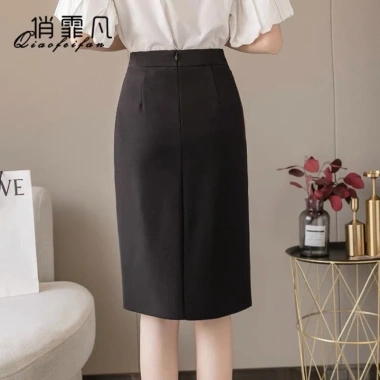 Chân váy bút chì công sở dài, đính 4 cúc bọc vải phong cách Hàn Quốc - Giá chỉ 163k 2