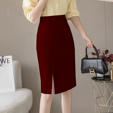Chân váy bút chì công sở dài, đính 4 cúc bọc vải phong cách Hàn Quốc - Giá chỉ 163k 3