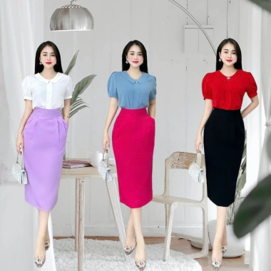 Chân Váy Bút Chì Công Sở Dáng Bomber 75cm Lót Lụa Vitex Cao Cấp CV05CC Giá 175k