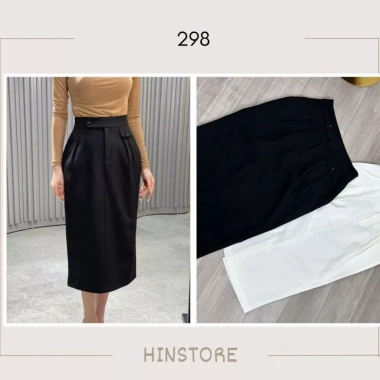 Chân váy bút chì công sở HINSTORE - bom cúc bọc chất tuyết mưa, giảm còn 178.000₫