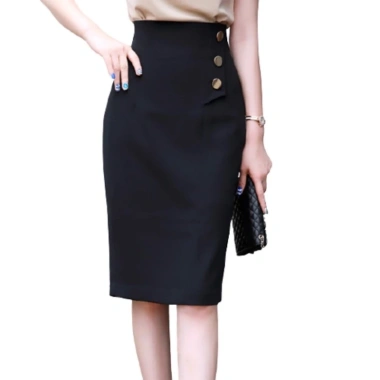 Chân váy bút chì công sở lưng cao phối nút trẻ trung, thanh lịch - Giá ưu đãi 199.000đ