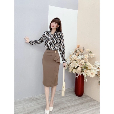 Chân váy bút chì công sở MQ Boutique, vải cao cấp, hai vạt chéo, khuy, 226.700₫ 5