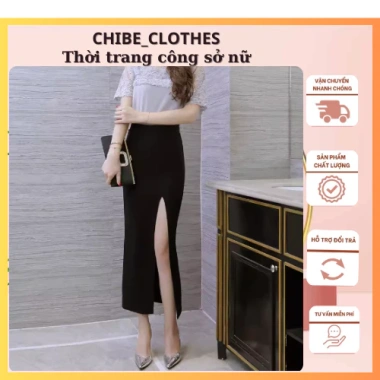 Chân Váy Bút Chì Công Sở Sẻ Đùi 80cm Chất Liệu Umi Hàn Cao Cấp, Giá Ưu Đãi 185k