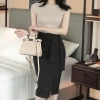 Chân váy bút chì công sở sẻ đùi phối dây 2 lớp dài 65cm siêu xinh 180k 3