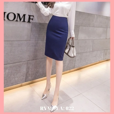 Chân Váy Bút Chì Công Sở Xanh Molá Cạp Cao Dài 55cm - Giá 210.000₫ Giảm 30% 6