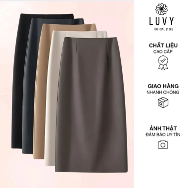 Chân Váy Bút Chì CV025 - Vải Biên Nhật 2 Lớp, Ẩn Chỉ, Dáng Xuông 65cm Giá Xưởng