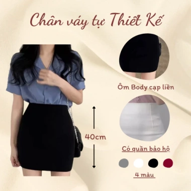 Chân Váy Bút Chì Dài 40cm Lót Quần Bảo Hộ Ôm Body Thời Trang Nữ Giá ưu đãi