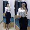 Chân váy bút chì dài 70cm lưng cao đáp tà, đai thời trang công sở mẫu mới, giá 170k 4