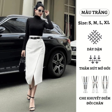Chân váy bút chì dài 70cm lưng cao đáp tà, đai thời trang công sở mẫu mới, giá 170k 8 Chân váy bút chì dài 70cm lưng cao đáp tà, đai thời trang công sở mẫu mới, giá 170k 8