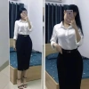 Chân váy bút chì dài 70cm sang chảnh, cạp cao đáp tà, che bụng - Vải Vintex, giá ưu đãi 179k 9