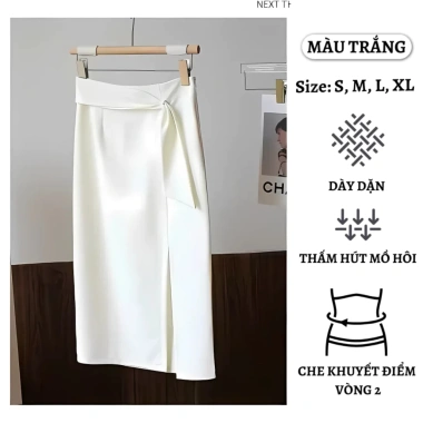 Chân váy bút chì dài 70cm xẻ tà trước, lưng cao ôm dáng thanh lịch - Giá ưu đãi 182.000₫