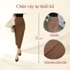 Chân Váy Bút Chì Dài 75cm 2 Lớp Cạp Liền Chanh Sả 2.023 - Giá ưu đãi 168k 2