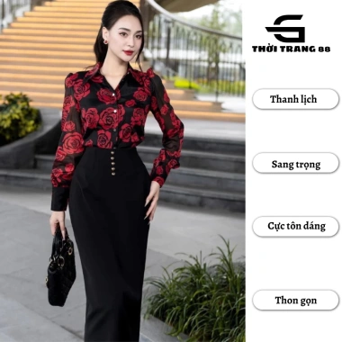 Chân váy bút chì dài 80cm công sở, vải mềm mát, viền bo eo - Giá chỉ 178.000₫