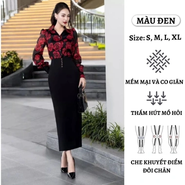 Chân váy bút chì dài 80cm công sở, vải mềm mát, viền bo eo - Giá chỉ 178.000₫