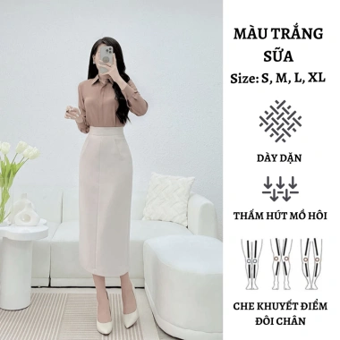 Chân Váy Bút Chì Dài 80cm Đen-Trắng Ôm Dáng, Che Đùi, Vải Dày Thấm Hút Mồ Hôi - 184k 9 Chân Váy Bút Chì Dài 80cm Đen-Trắng Ôm Dáng, Che Đùi, Vải Dày Thấm Hút Mồ Hôi - 184k 9
