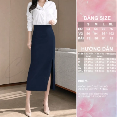 Chân váy bút chì dài cạp cao tôn dáng xẻ trước che bụng CV27 chất đẹp dày dặn 171k 4 Chân váy bút chì dài cạp cao tôn dáng xẻ trước che bụng CV27 chất đẹp dày dặn 171k 4