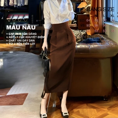 Chân váy bút chì dài cạp cao Vitex co giãn nhẹ - giảm giá 175k Shopngoctrang10 4