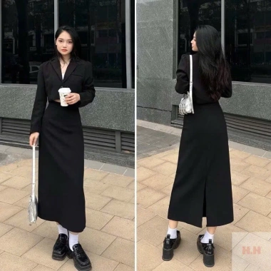 Chân váy bút chì dài chất uni dáng chữ A - Siêu nhẹ, thoáng mát, giá chỉ 108.000₫