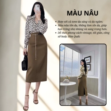 Chân váy bút chì dài công sở xẻ sau CV044 Giá ưu đãi 162.000₫ 6