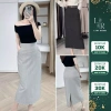 Chân váy bút chì dài nữ công sở kẻ sọc, túi xẻ sau, thanh lịch - giảm 17% C20