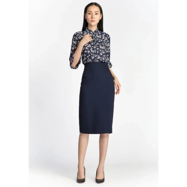 Chân váy bút chì dài ôm body, cạp cao tôn dáng, xẻ sau - Công sở De Leah