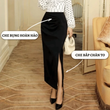 Chân váy bút chì dài xẻ tà trước, phom ôm cạp cao, tôn dáng, giá 168.000₫ 3 Chân váy bút chì dài xẻ tà trước, phom ôm cạp cao, tôn dáng, giá 168.000₫ 3