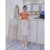 Chân Váy Bút Chì Dáng Dài 68cm Công Sở Phối Vạt 3 Cúc Ốp Giá 187.200 VND 9