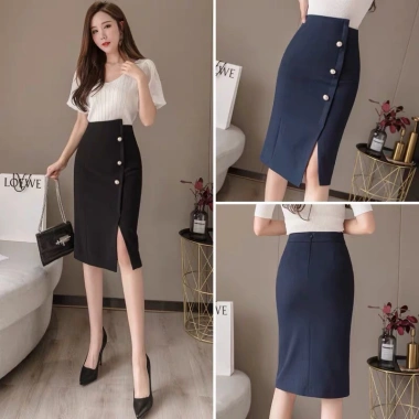Chân Váy Bút Chì Dáng Dài Công Sở Vitex Che Gối, Cạp Lệch, Phối 3 Cúc d68cm Bigc Giá 185k 4