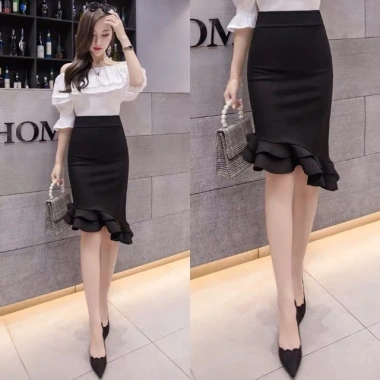 Chân Váy Bút Chì Đuôi Cá Hai Tầng Chéo Vạt Thời Trang Nữ Giá 157.500 VND