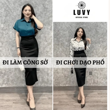 Chân váy bút chì GYOM dài công sở phong cách Hàn Quốc Nhiều màu CV042 giảm 179k