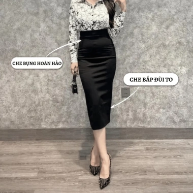 Chân váy bút chì GYOM dài công sở phong cách Hàn Quốc Nhiều màu CV042 giảm 179k