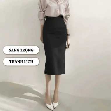 Chân váy bút chì GYOM dài công sở phong cách Hàn Quốc Nhiều màu CV042 giảm 179k
