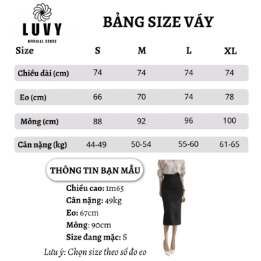 Chân váy bút chì GYOM dài công sở phong cách Hàn Quốc Nhiều màu CV042 giảm 179k