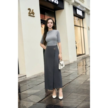 Chân Váy Bút Chì JUCY CV73 Vạt Chéo Lệch Tà Khuy Cài Điểm Nhấn - Sale 575k