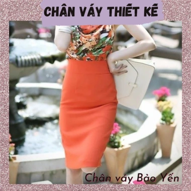 Chân váy bút chì màu cam xẻ sau tới gối size M75 - Giá chỉ 175.000đ