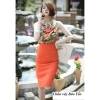 Chân váy bút chì màu cam xẻ sau tới gối size M75 - Giá chỉ 175.000đ 2