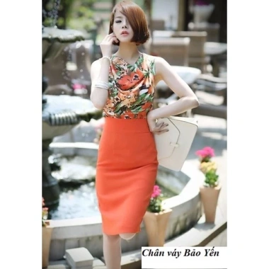 Chân váy bút chì màu cam xẻ sau tới gối size M75 - Giá chỉ 175.000đ 2 Chân váy bút chì màu cam xẻ sau tới gối size M75 - Giá chỉ 175.000đ 2
