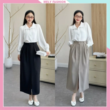 Chân váy bút chì Mely Fashion công sở, cạp cao xẻ tà, tôn dáng che bụng, giá 139k