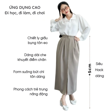 Chân váy bút chì Mely Fashion công sở, cạp cao xẻ tà, tôn dáng che bụng, giá 139k 6