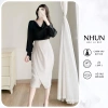 Chân Váy Bút Chì NhunFashion Công Sở Đắp Tà Xếp Nếp Eo Thanh Lịch N120 165k
