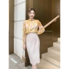 Chân Váy Bút Chì NhunFashion Công Sở Đắp Tà Xếp Nếp Eo Thanh Lịch N120 165k 5
