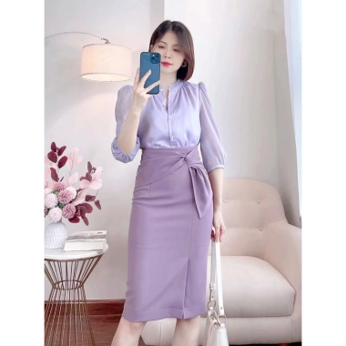 Chân váy Bút Chì Nơ Lệch 65cm 2 Lớp Vitex - Giảm giá 163.000₫