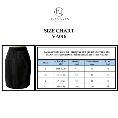 Chân váy bút chì quyên rũ kẻ sọc, vải tây bố cao cấp co giãn, lót lụa - 329k