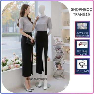 Chân Váy Bút Chì Sẻ Trước 80cm Cạp Khóa Giá chỉ 177.540 VND Shopngoctrang19