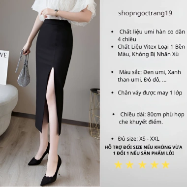 Chân Váy Bút Chì Sẻ Trước 80cm Cạp Khóa Giá chỉ 177.540 VND Shopngoctrang19 4 Chân Váy Bút Chì Sẻ Trước 80cm Cạp Khóa Giá chỉ 177.540 VND Shopngoctrang19 4