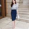Chân váy bút chì tím than dài tới gối, thanh lịch, size M9 - Giá ưu đãi 175k 5