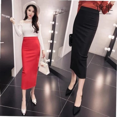 Chân Váy Bút Chì Umi Hàn Co Giãn Sẻ Sau Dài 90cm - Túi Thật, Giá ưu đãi 155k 3