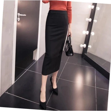 Chân Váy Bút Chì Umi Hàn Co Giãn Sẻ Sau Dài 90cm - Túi Thật, Giá ưu đãi 155k 5
