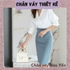 Chân váy bút chì xanh ghi đá tới gối sẵn size M60 - Giá siêu ưu đãi 175k