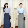 Chân Váy Chữ A Công Sở Dáng Dài 2 Biên Cao Cấp Lớp Lót Ép Mùng - Mã CV92